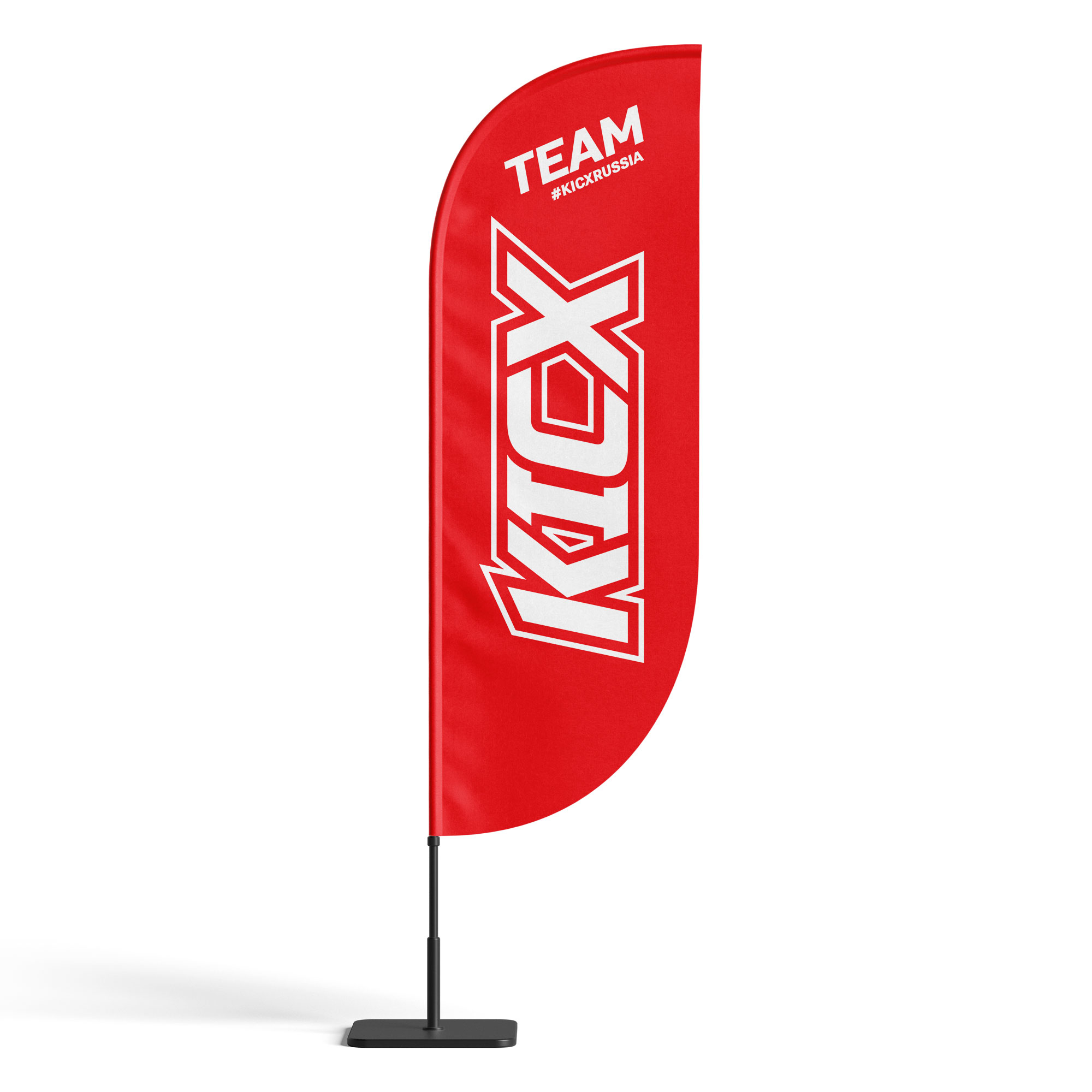 Флаг KICX Team красный для флагштока Парус 3,7 метра