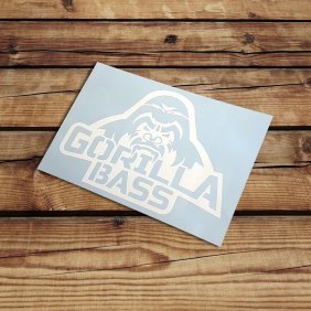 Наклейка белая Gorilla Bass