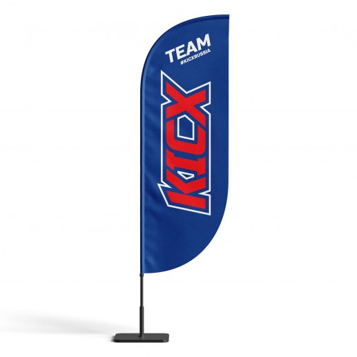Флаг KICX Team синий для флагштока Парус 3,7 метра