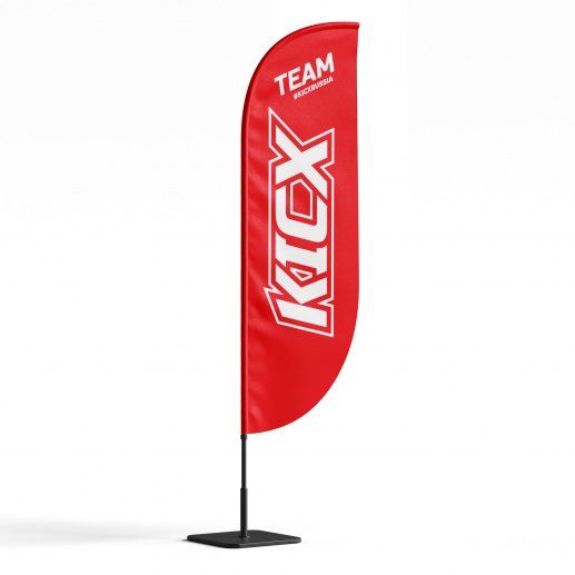 Флаг KICX Team красный для флагштока Парус 3,7 метра